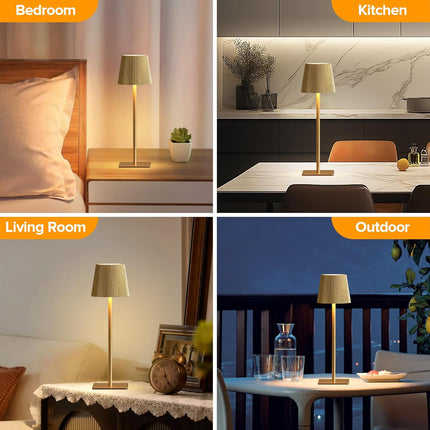 LUTEC 4 Pack Cordless Table Lamp,6000mAh Rechargeable Battery Operated Desk Lamp