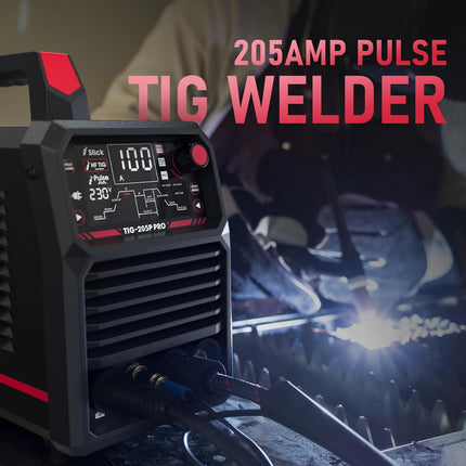 YESWELDER TIG Welder with Pulse 205Amp, Stick/DC TIG/Pulse TIG 3 in 1, 110&220V