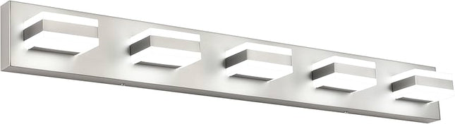 SOLFART Dimmable LED Modern Brushed Nickel Bathroom Vanity Lights Over Mirror 5