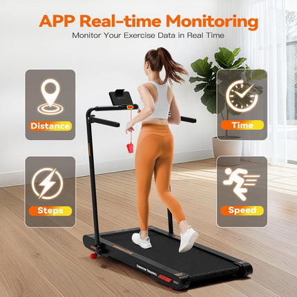Sperax 4 in 1 Foldable Walking Vibration Pad with 6% Incline,7.5 MPH Treadmills
