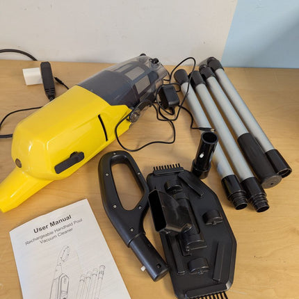 Cordless Pool Vacuum, 60-Min Runtime Rechargeable Pool Cleaner for Above Ground