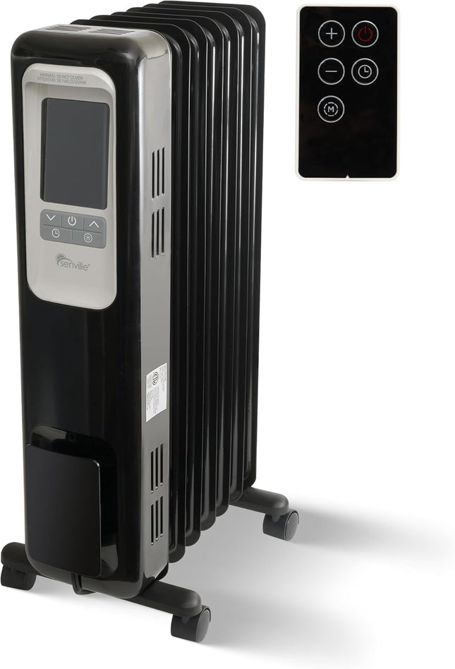 Senville 1500W Oil Filled Radiator Heater for Indoor Use, Space Heater, 3 Heat &