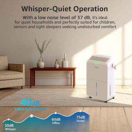 Dehumidifier for Basement with Drain Hose Max 34 Pints, KNKA 2000 Sq.Ft Dehumidi