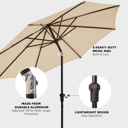 wikiwiki 11 FT Patio Umbrellas Outdoor Table Market Umbrella with Push Button Ti