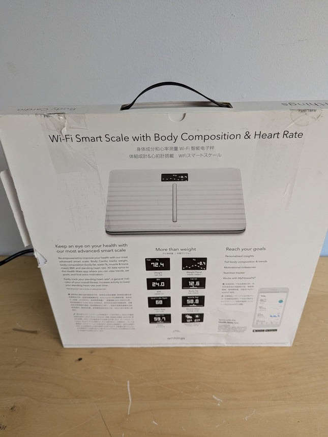 Withings Body Cardio – Premium Wi-Fi Body Composition Smart Scale, Tracks Heart