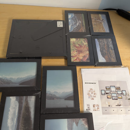 SONGMICS Picture Frames, Collage Picture Frames Set of 10, Two 8x10, Four 5x7, F