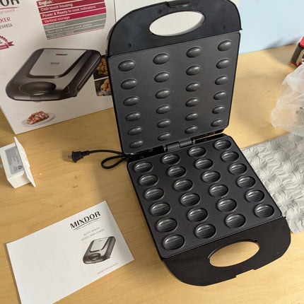 Walnut Cookie Maker 24pcs, Electric Walnut Cake Maker, Nut Waffle Bread Maker Ba