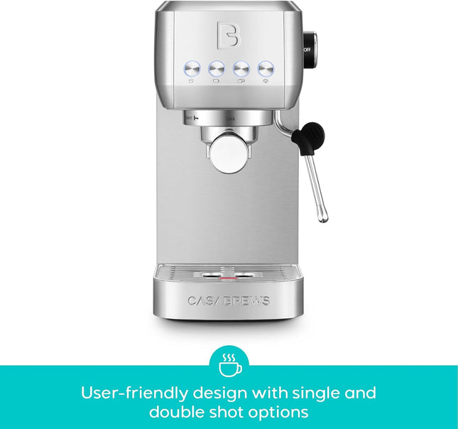 CASABREWS 3700 Essential Espresso Machine 20 Bar, Stainless Steel Cappuccino & L