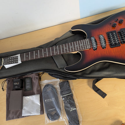 Fesley X 39" Solid Body Electric Guitar:Electric Guitar Kit with Bone Nut, Full