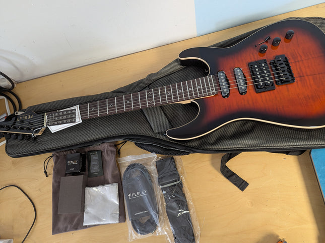 Fesley X 39" Solid Body Electric Guitar:Electric Guitar Kit with Bone Nut, Full