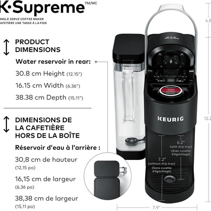 Keurig K-Supreme Single Serve K-Cup Pod Coffee Maker with MultiStream Technology, Dual-Position 66 oz Reservoir, Black