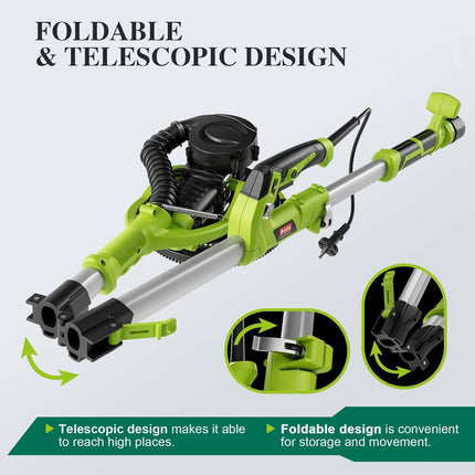 PTS Drywall Sander, 8.5A Electric Drywall Sander with Vacuum Dust Collection, 5