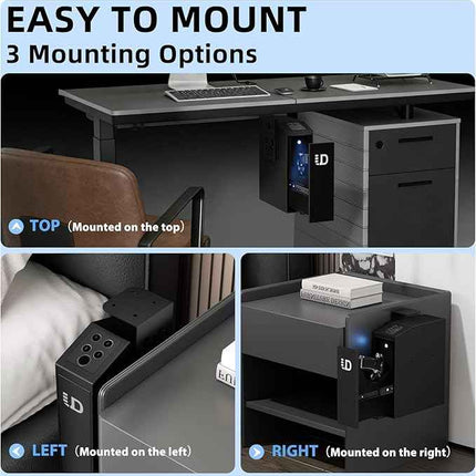 Urban Deco Biometric Gun Safe for Handgun with Quick Access Sliding Door Pistol Safes Mounted Nightstand, Desk, Wall, Vehicle, Bedside, Car Gun Safe Box with Fingerprint, PIN Code, KEY Access https://a.co/d/0g2VGo1g