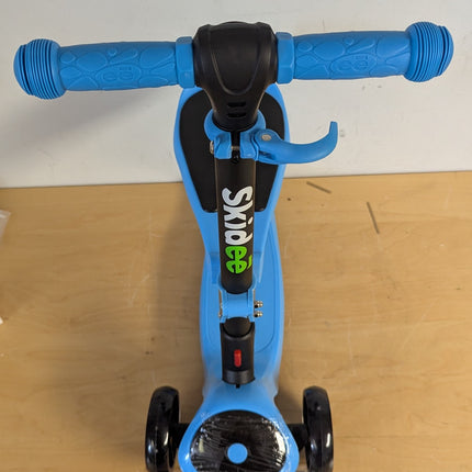 SKIDEE SP2 3-Wheel Kick Scooter for Kids 3-12, Adjustable Height, Removable Seat, LED Light-Up Wheels, Blue