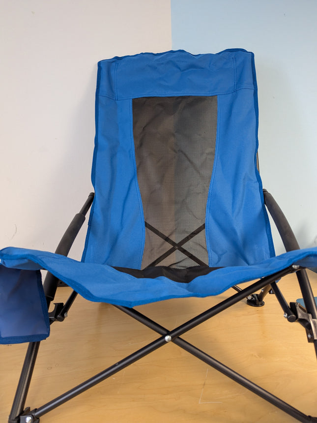 SONGMICS Portable Beach Chair, Folding Camping Chair with High Backrest, Cup Hol