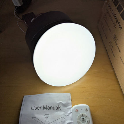 52 Inch Ceiling Fans with Lights and Remote, Black Ceiling Fan with 5 Blades, 6