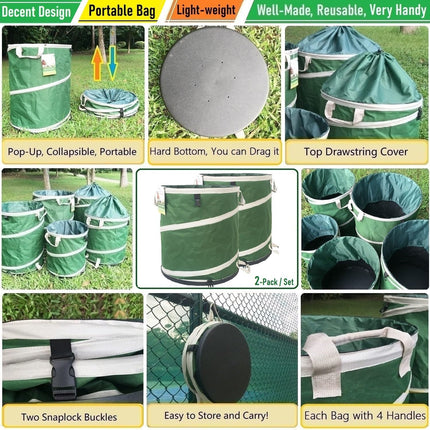 16 Gallon and 24 Gallon Collapsible Trash Can Solid Bottom for Pop-Up Trash Can,