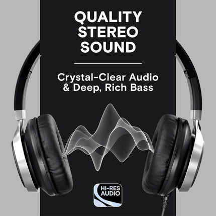 Artix® CL750 Premium Wired On Ear Headphones with Microphone, Comfortable Noise