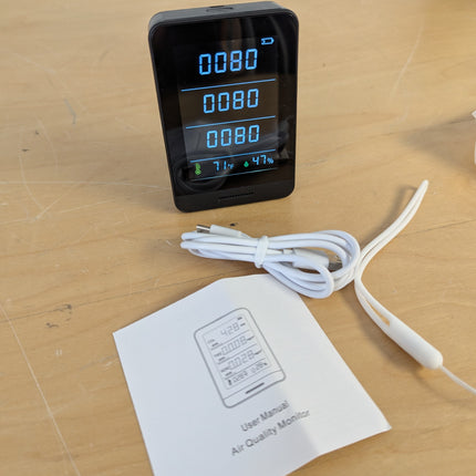 5-in-1 Professional Indoor Air Quality Monitor Indoor Portable CO2 Monitor | Tem