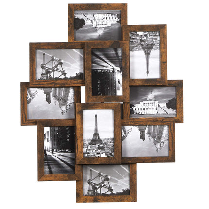 SONGMICS Collage Picture Frames, 10 Frames for 4x6 Photos, Collage Photo Frames