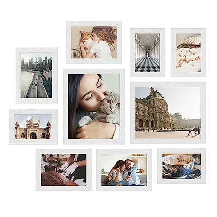 SONGMICS Picture Frames, Collage Picture Frames Set of 10, Two 8x10, Four 5x7, F