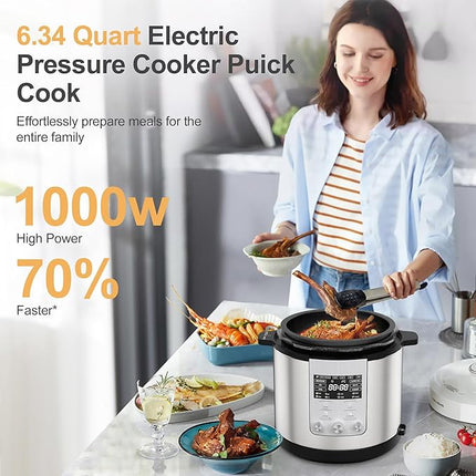 GIHETKUT 14-in-1 Electric Pressure Cooker, 6.3 Quart Multi Cooker, Rice Slow Coo