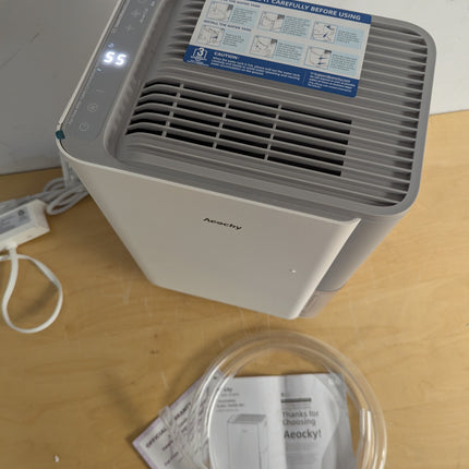 AEOCKY 50 Pint Compressor Dehumidifier for up to 3000 Sq Ft, Quiet with Drain Hose, Timer & Child Lock, Grey