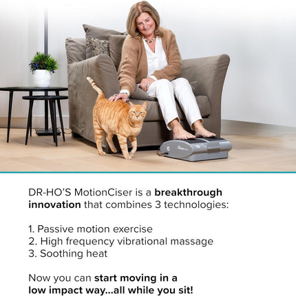 DR-HO'S MotionCiser Passive Leg Exerciser with Heat & Vibration, 5 Heat Settings, Remote & Adjustable Speed