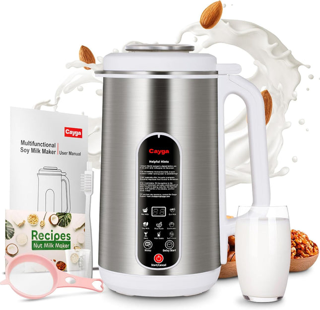 40oz Nut Milk Maker Machine Stainless Steel Soy Milk Maker Homemade Almond, Oat,