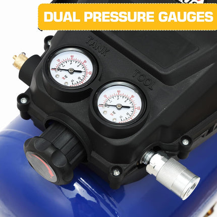 AEOLUS 3 Gallon 110 PSI Oil-Free Air Compressor, Portable Tank for Auto Repair, Tire Inflation & Spray Painting, 16.8 lb
