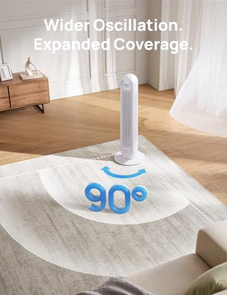 FAULTY Dreo Tower Fan for Bedroom, 25ft/s Velocity Quiet Floor Fan, 90° Oscillat