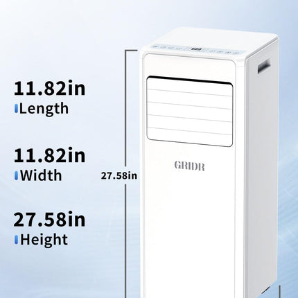 GRIDR Portable Air Conditioners, 8,000 BTU AC Unit for Bedroom with 4 Modes Cool