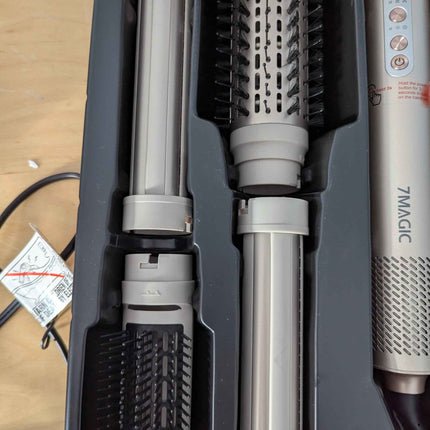 7MAGIC Hair Dryer Brush & 6 in 1 Hair Styler, Silver, 110 Volts, 1200 Watts, Ion