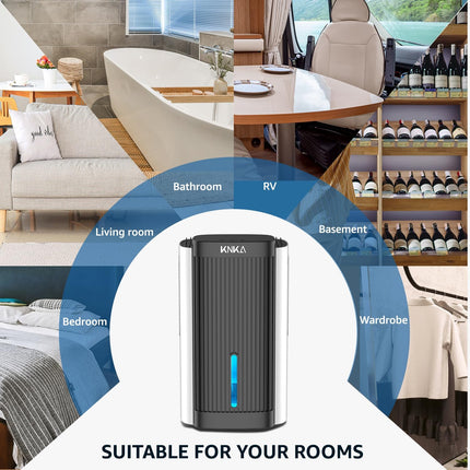 KNKA Dehumidifier,95 OZ Water Tank, (800 sq. ft) Quiet Dehumidifier for Basement