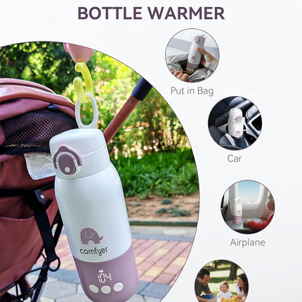 comfyer Portable Milk Warmer for Travel, Portable Bottle Warmer with Fast Heatin