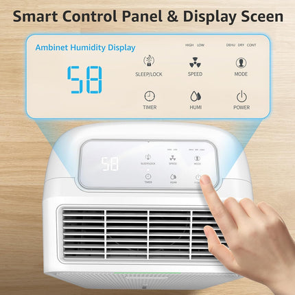 Dehumidifier for Basement with Drain Hose Max 34 Pints, KNKA 2000 Sq.Ft Dehumidi