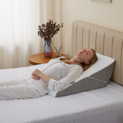 Bedluxe Wedge Pillow for Sleeping, Adjustable 9&12 Inch Foldable Bed Wedge Pillo
