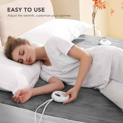 Heated Mattress Pad Queen Size 60 * 80 Inches Comfort Soft Coral Fleece 10 Heati