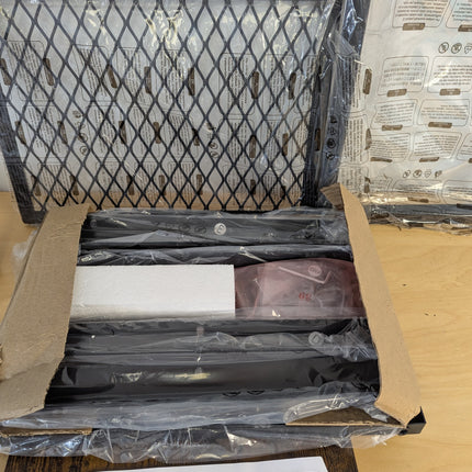 VASAGLE Tall Side Table, Telephone Table, End Table with 2 Mesh Shelves，Rustic B