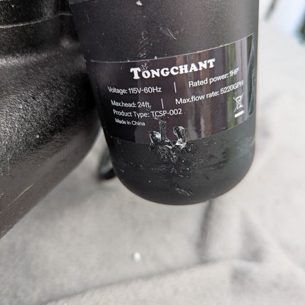 TONGCHANT 110V 1HP 5220GPH Cast Iron Submersible Sewage/Effluent Pump with Ajust