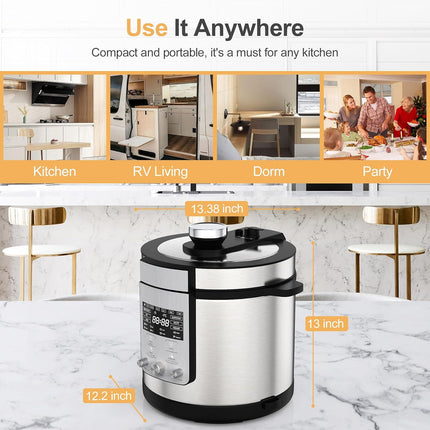 GIHETKUT 14-in-1 Electric Pressure Cooker, 6.3 Quart Multi Cooker, Rice Slow Coo