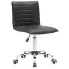 BWE Black Contemporary Ergonomic Adjustable Height Swivel Faux Leather Desk Chair
