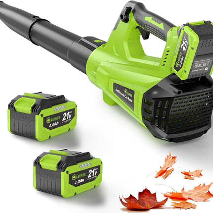 GREENER 21V Leaf Blower Cordless - 460CFM/145MPH Turbo Mode Electric Leaf Blower