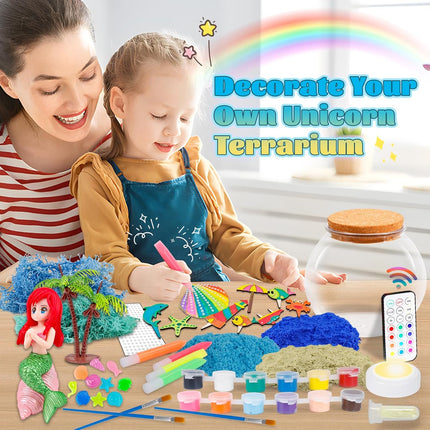 Glow in The Dark Terrarium Crafts Kit for Kids (Mermaid Terrarium)