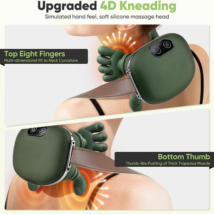 Neck Massager, 2026 Updated Bionic Heated Deep Tissue Massager, Wireless Electri