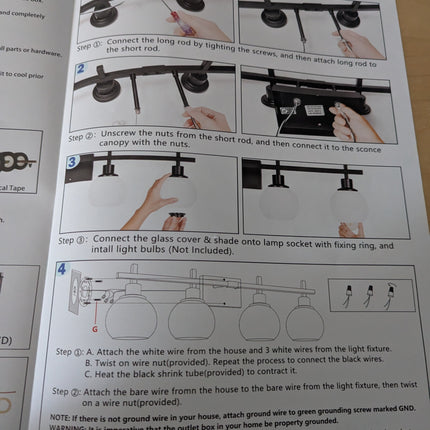 4-Light Modern Vanity Lighting Fixtures, Bathroom Wall Mounted Vanity Light,Blac