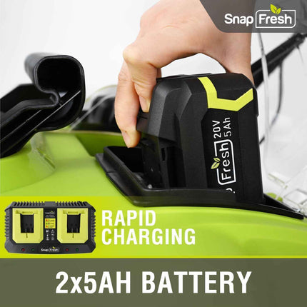 SnapFresh 40V Electric Snow Blower Cordless - 2 x 4.0Ah Battery 20-inch Brushles