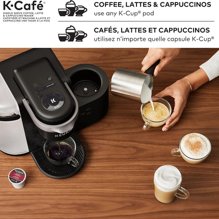 Keurig K-Café Single Serve K-Cup Pod Coffee, Latte and Cappuccino Maker, with Mi
