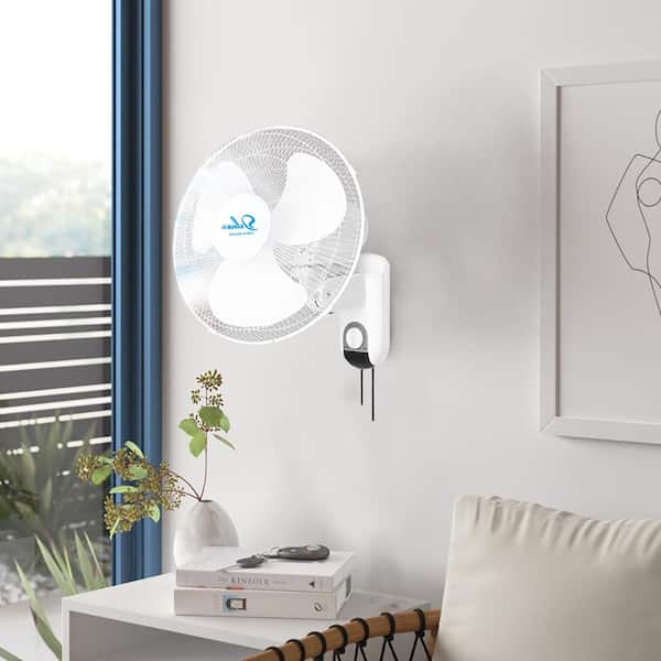 Amucolo 2 Pack 16 in. Indoor White Wall Mount Fan with Adjustable Tilt and Quiet
