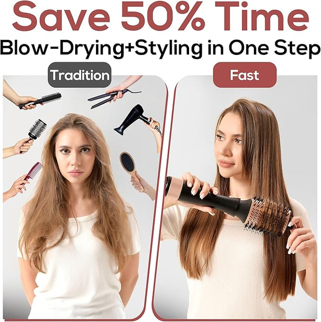 Blow Hot-Air Hair Dryer Brush - 5-in-1 Set for One-Step Drying, Volumizing, Styl